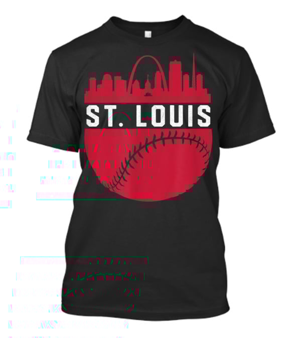 Vintage St Louis Missouri Skyline Baseball Arch T-Shirt