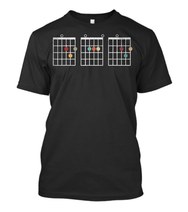 Vintage Guitar Chord Mean Dad Funny Music Father T-Shirt