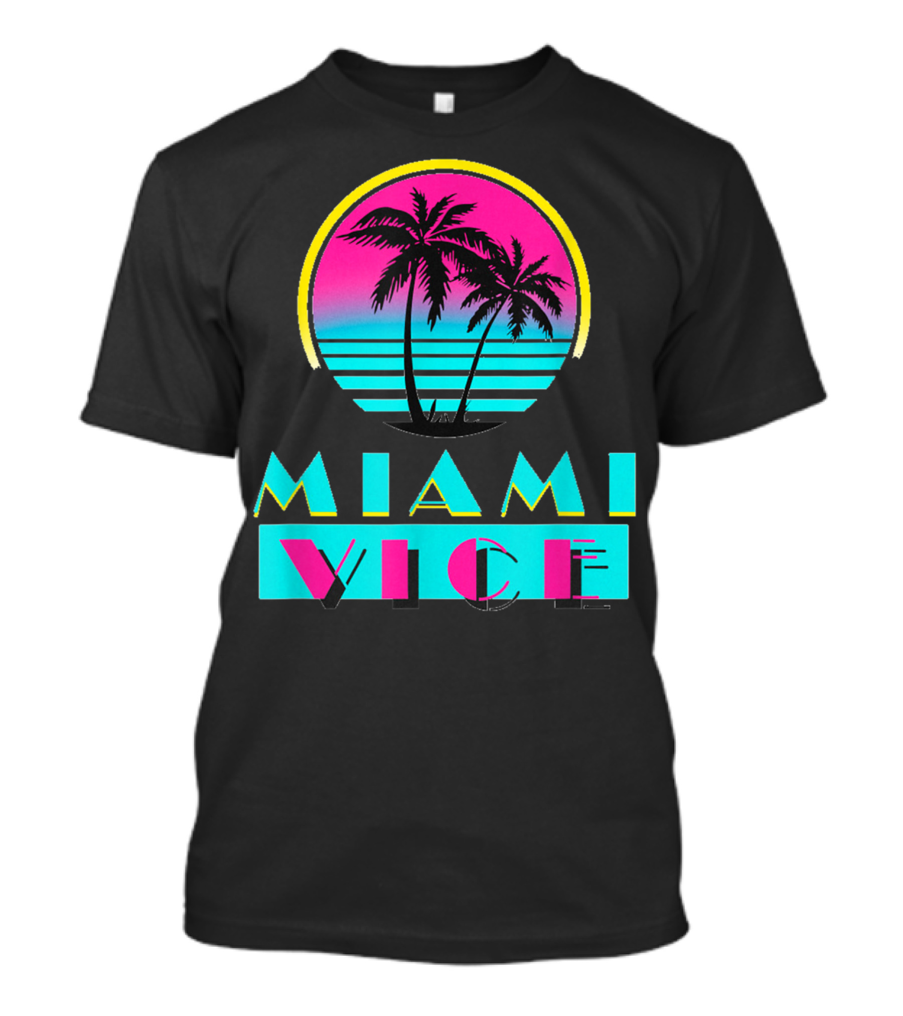 Miami Vice Vintage Florida Cityscape Retro Palm Sunset T-Shirt