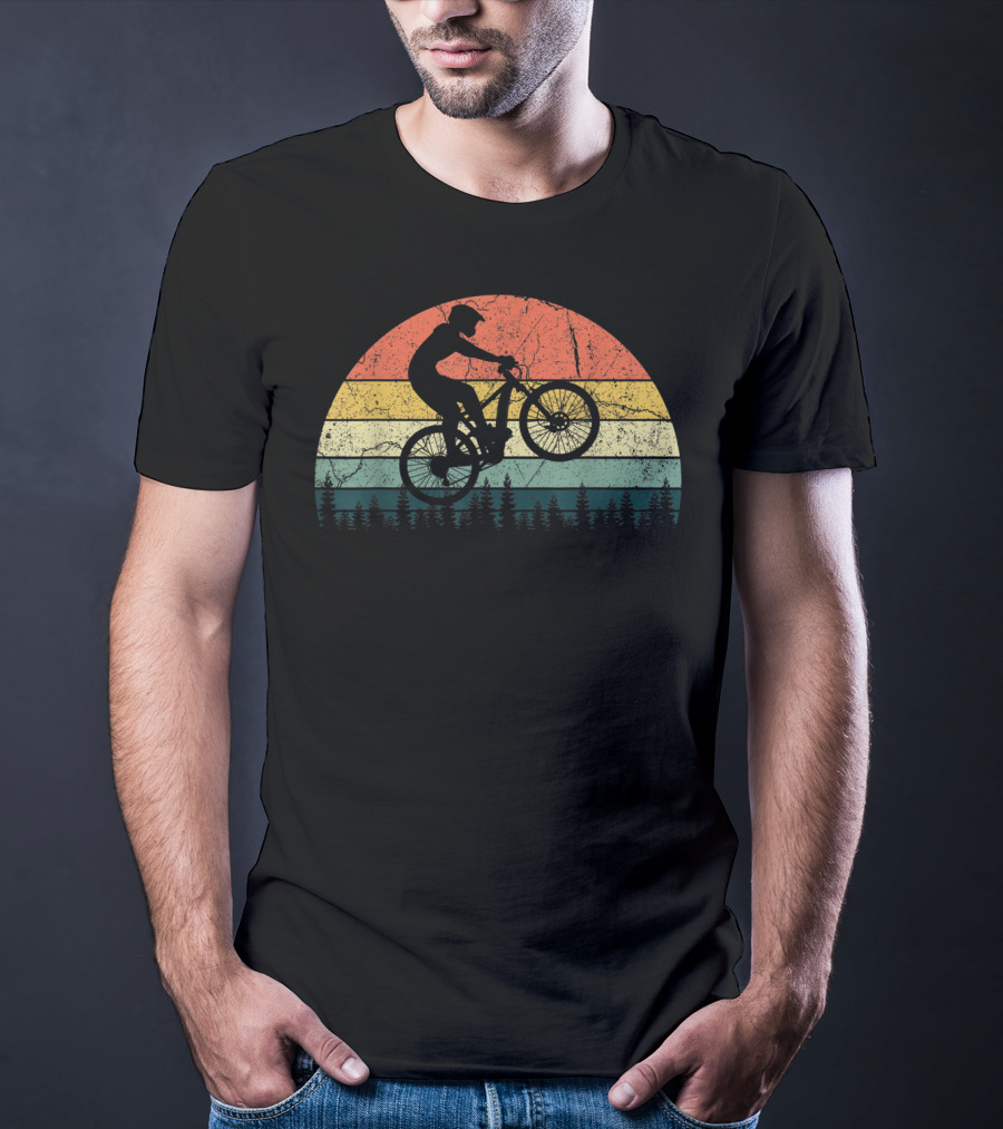 Retro Mountain Bike Enduro Sunset T-Shirt