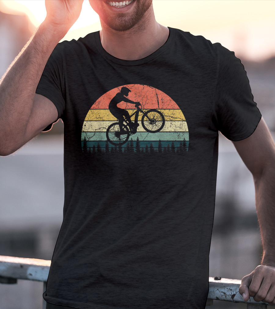 Retro Mountain Bike Enduro Sunset T-Shirt