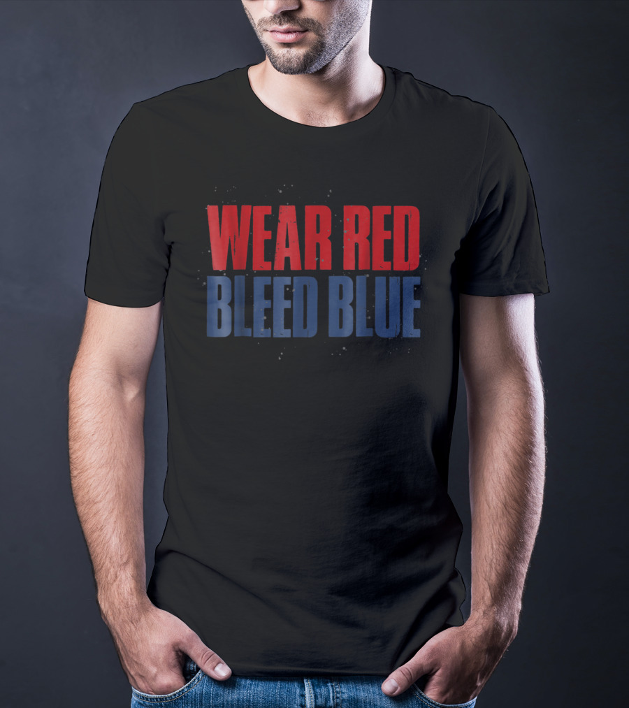 Wear Red Bleed Blue White Sports St Louis T-Shirt