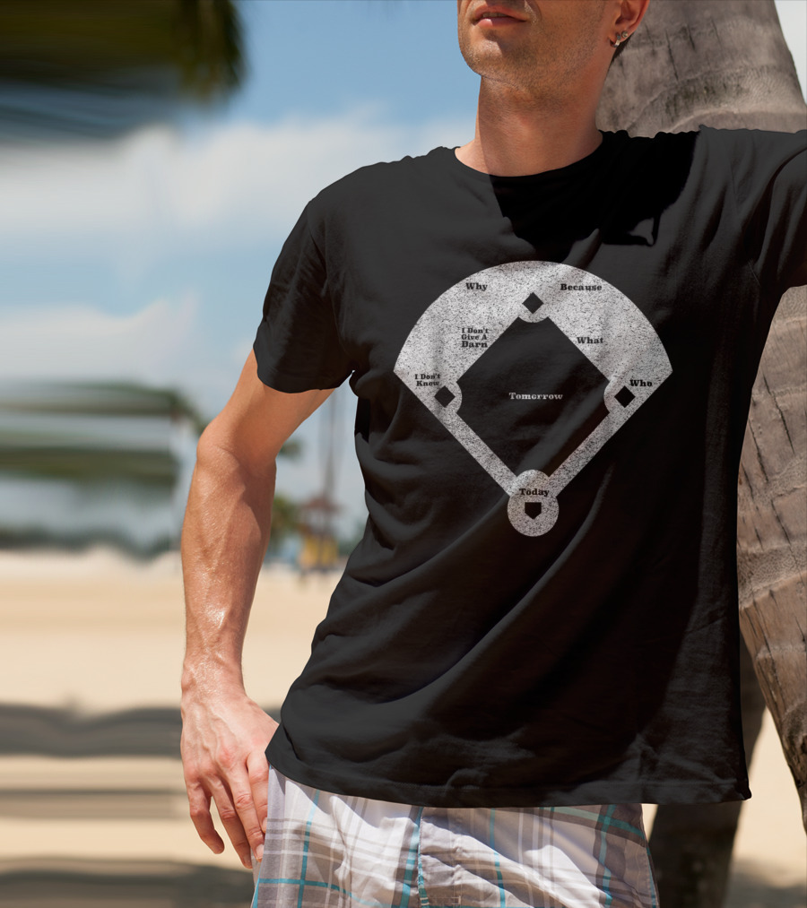 Who's On First Abbott Costello Baseball Diagram T-Shirt