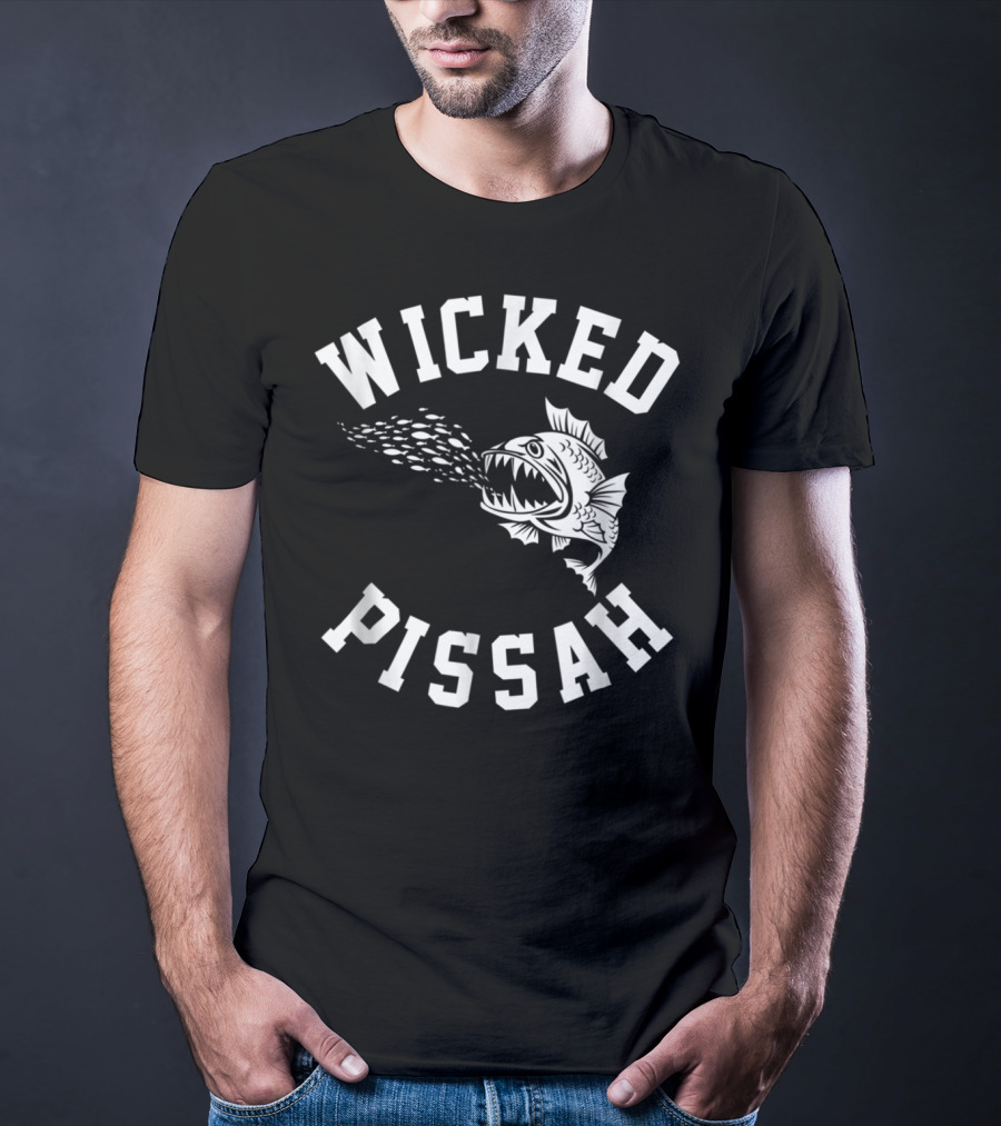 Wicked Pissah Funny Boston Slang Fish T-Shirt