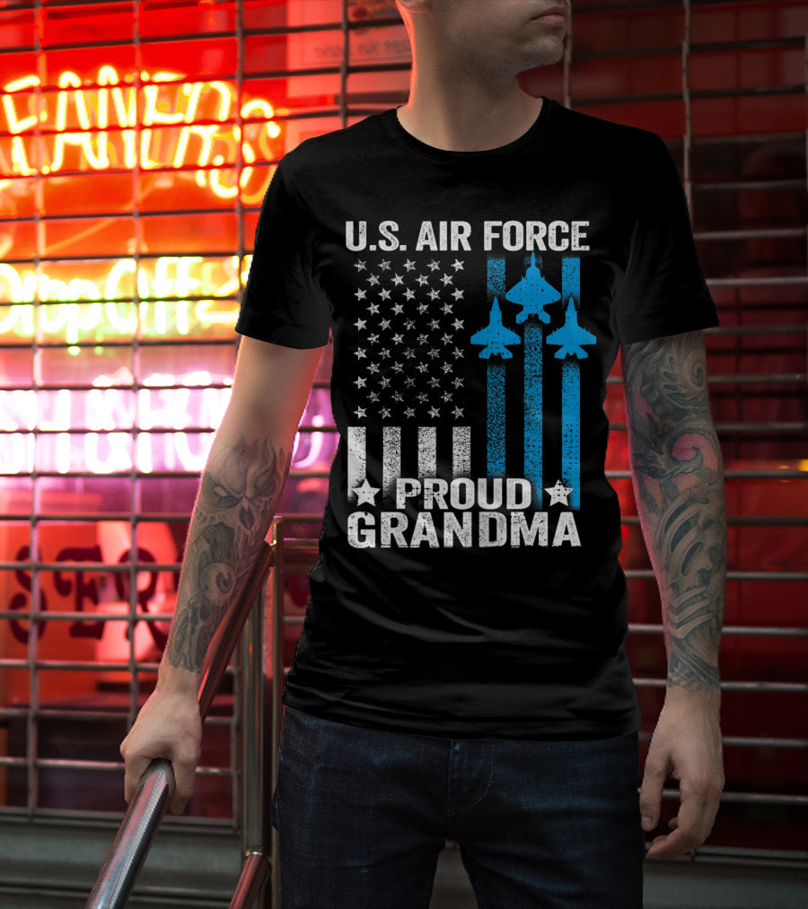 U.S. Air Force Proud Grandma Stars And Jets USAF T-Shirt