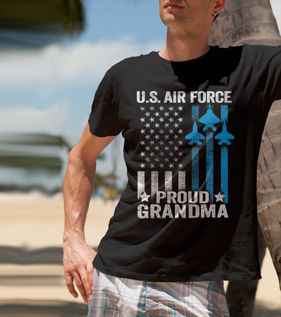 U.S. Air Force Proud Grandma Stars And Jets USAF T-Shirt