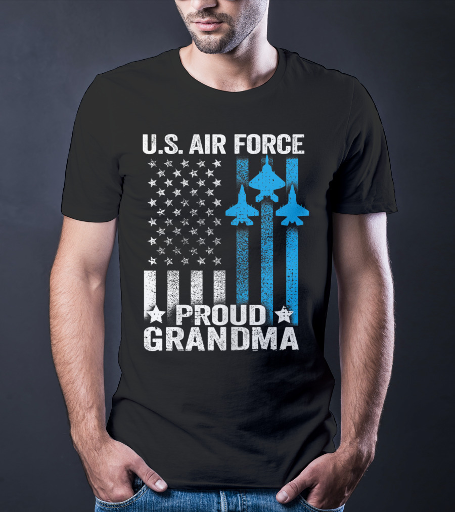 U.S. Air Force Proud Grandma Stars And Jets USAF T-Shirt