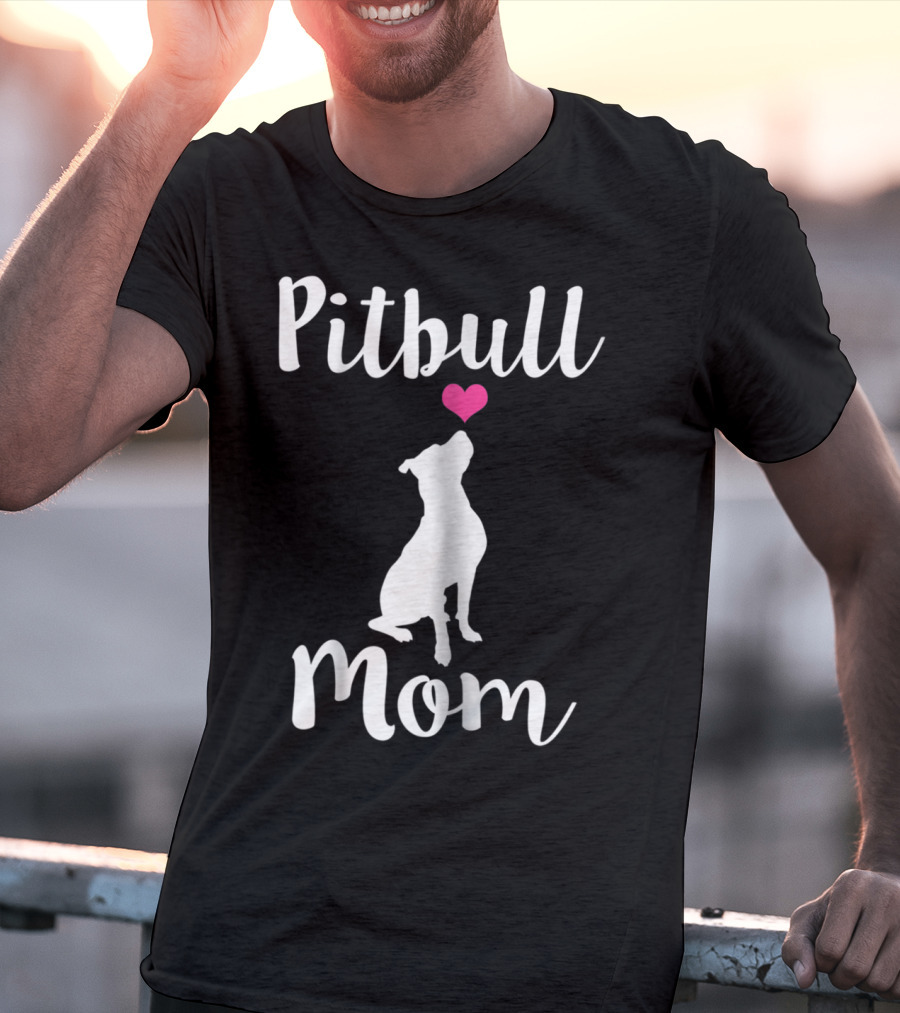 Pitbull Mom Pit Bull Dog Heart T-Shirt