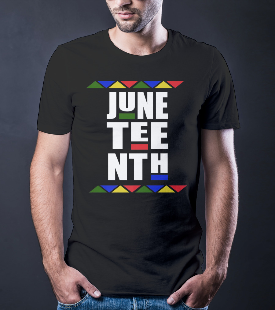 Juneteenth Independence Day Celebration Colorful Block Text T-Shirt