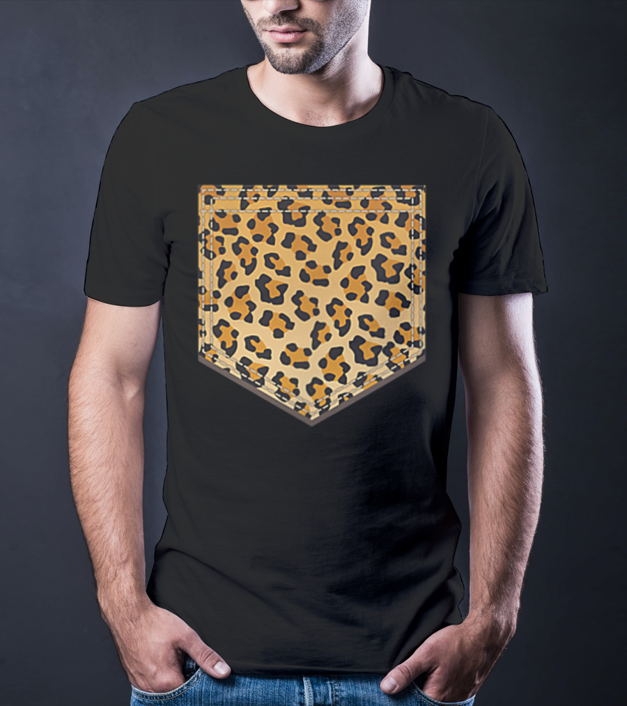 Leopard Print Pocket Cool Animal Lover Cheeta T-Shirt