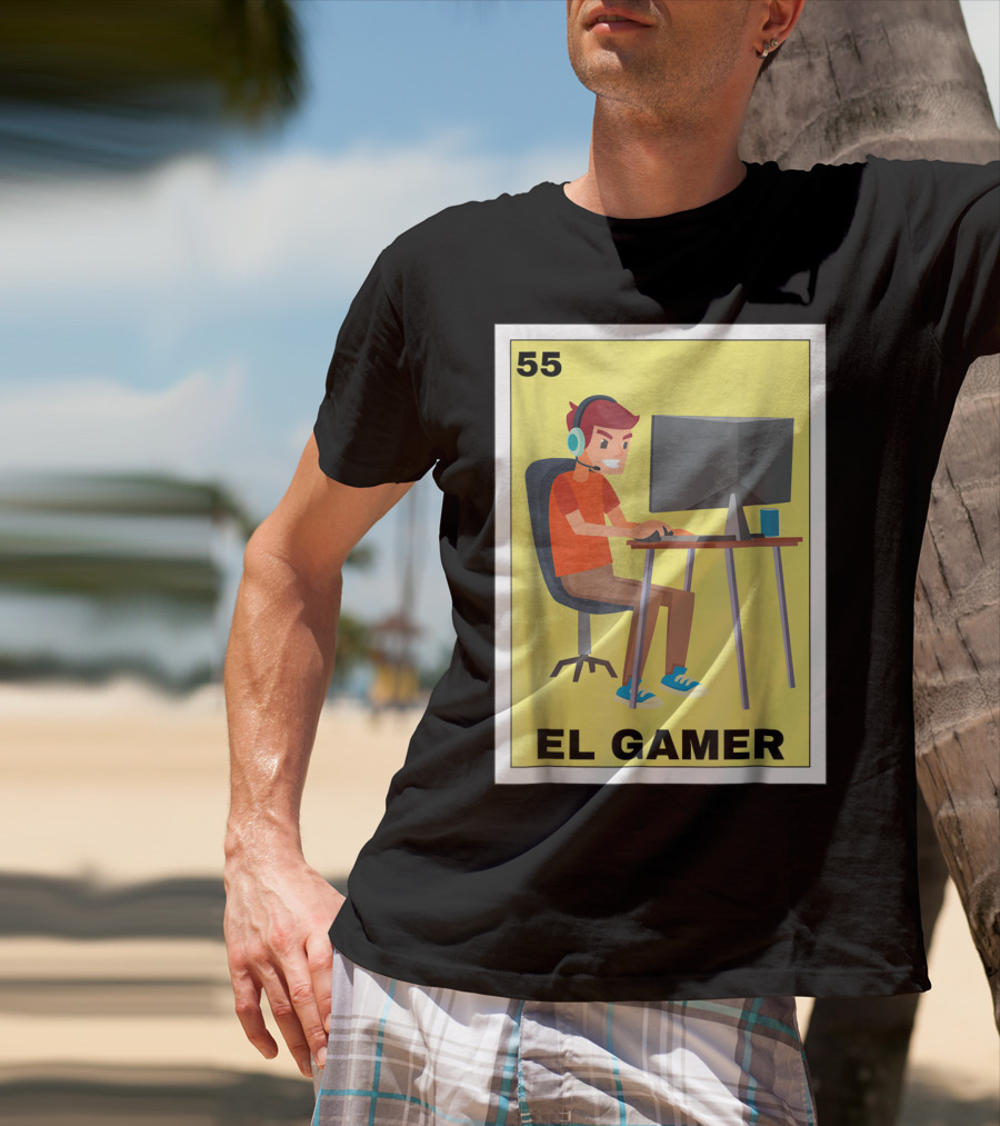 55 Loteria El Gamer Mexican Video Game Card T-Shirt