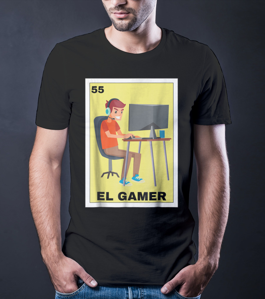 55 Loteria El Gamer Mexican Video Game Card T-Shirt