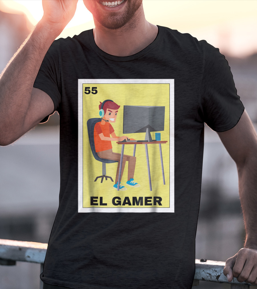 55 Loteria El Gamer Mexican Video Game Card T-Shirt