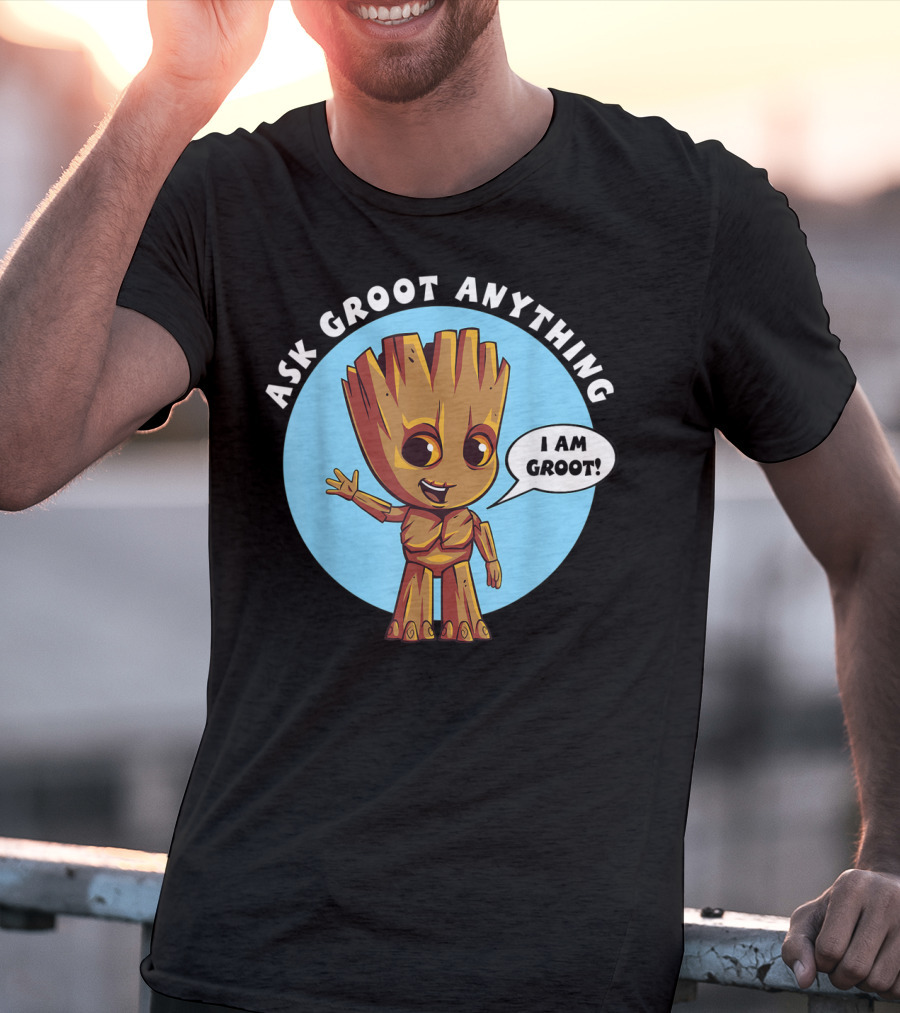 Ask Groot Anything I Am Groot Marvel T-Shirt