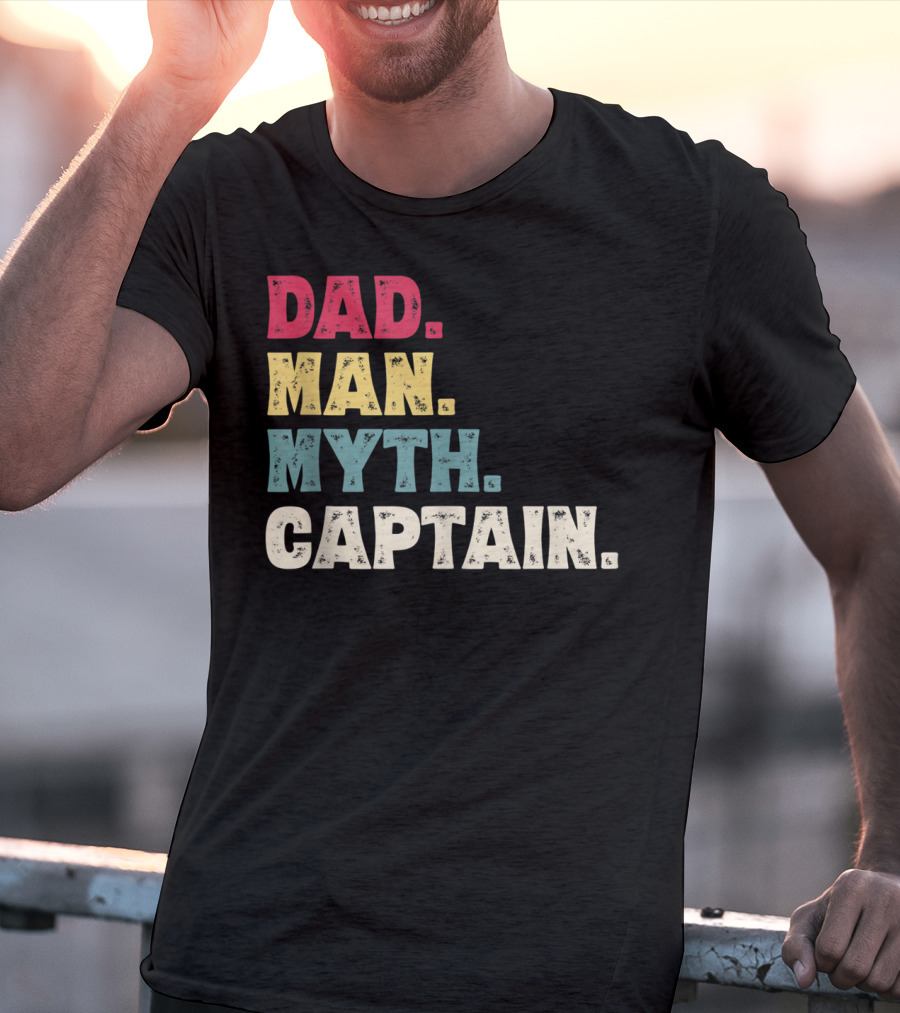 Dad Man Myth Captain Funny Father's Day Vintage T-Shirt
