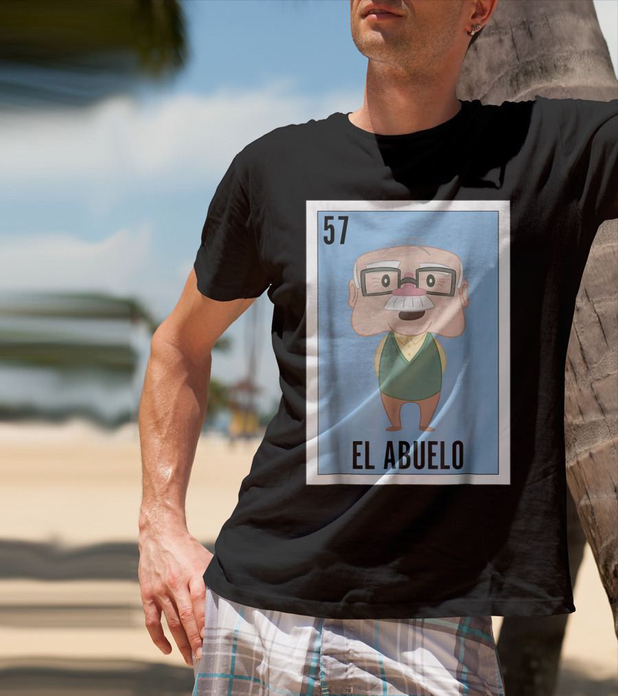 Mens Mexican Loteria El Abuelo 57 T-Shirt