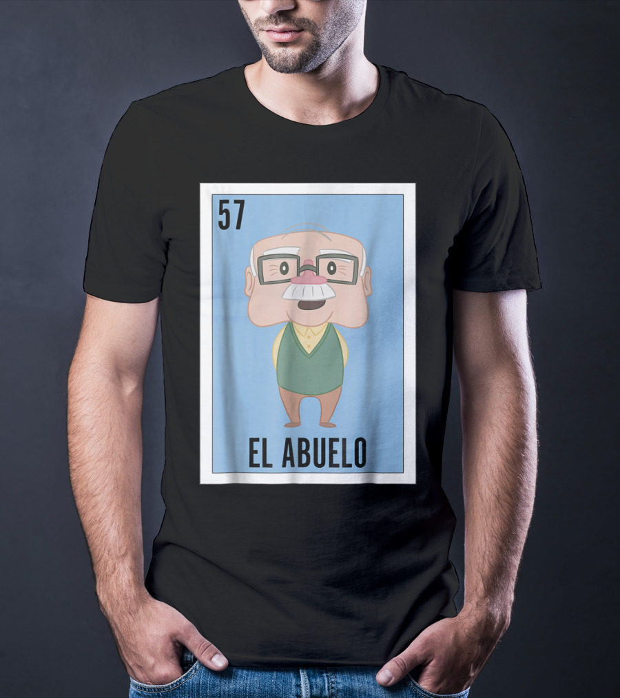 Mens Mexican Loteria El Abuelo 57 T-Shirt
