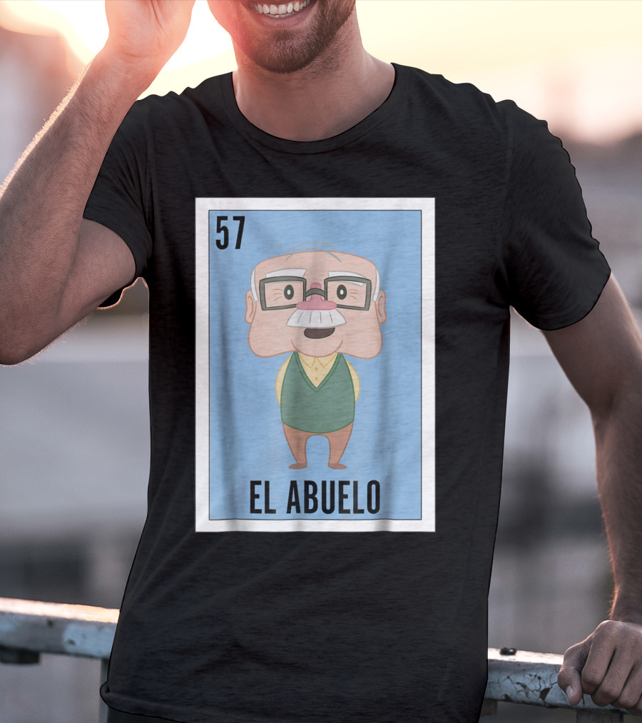 Mens Mexican Loteria El Abuelo 57 T-Shirt