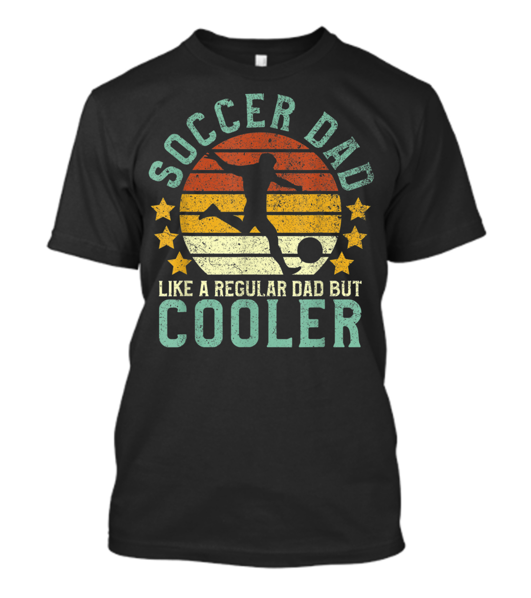 Soccer Dad Like A Regular Dad But Cooler Retro Soccer Player Fan Father's T-Shirt