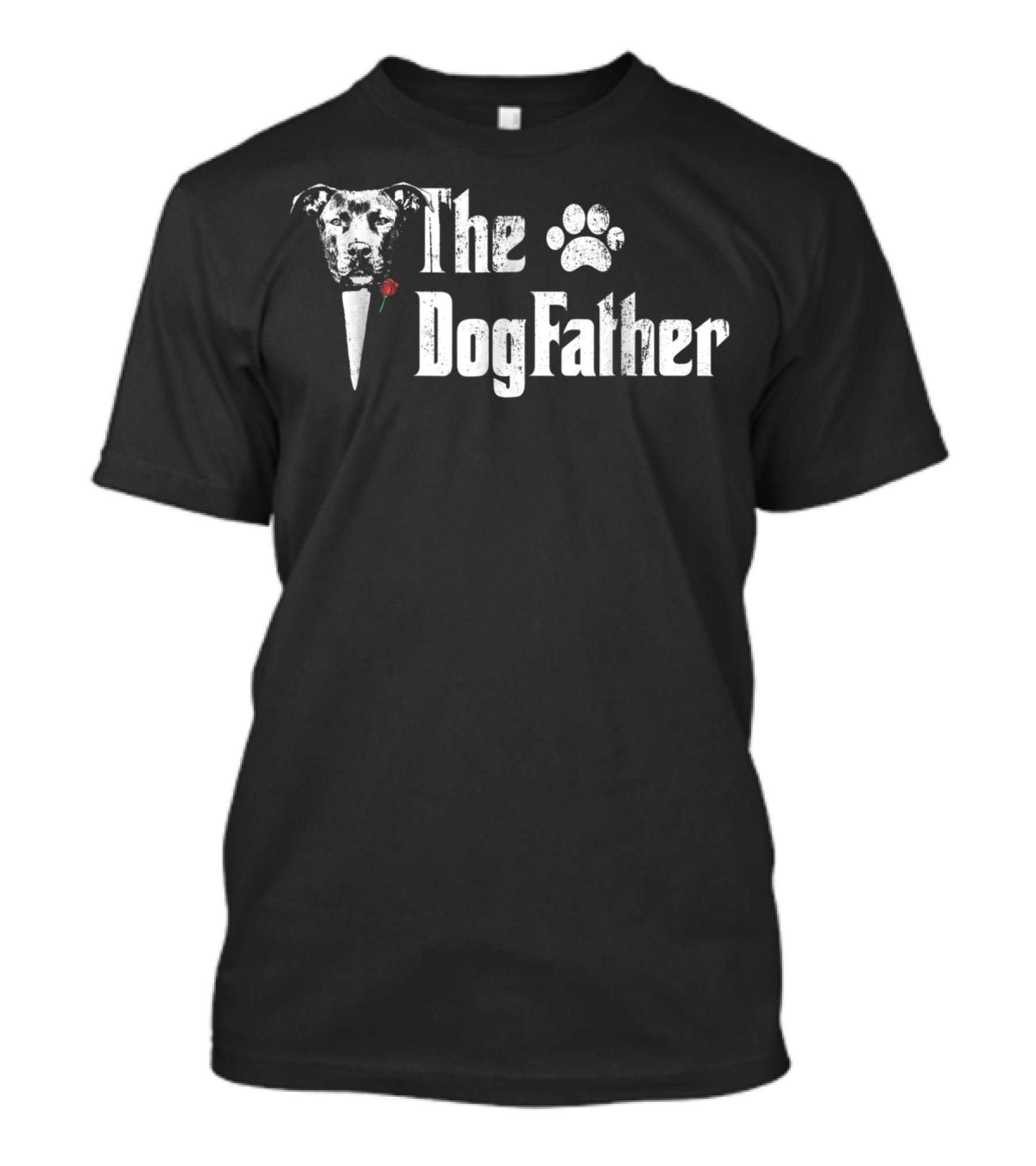 The DogFather Pitbull Dog Dad Father's Day Mens T-Shirt