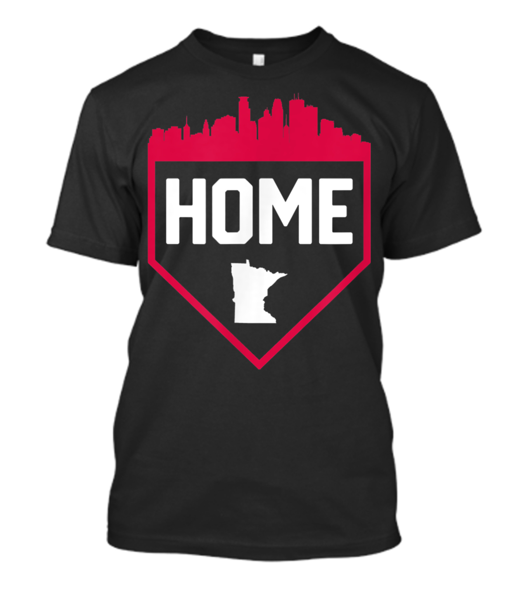 Minneapolis Minnesota Home Plate Baseball Skyline T-Shirt