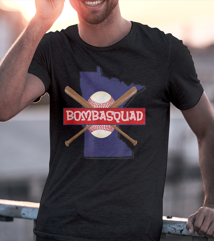 Bombasquad Minnesota Baseball Crossed Bats And Ball T-Shirt