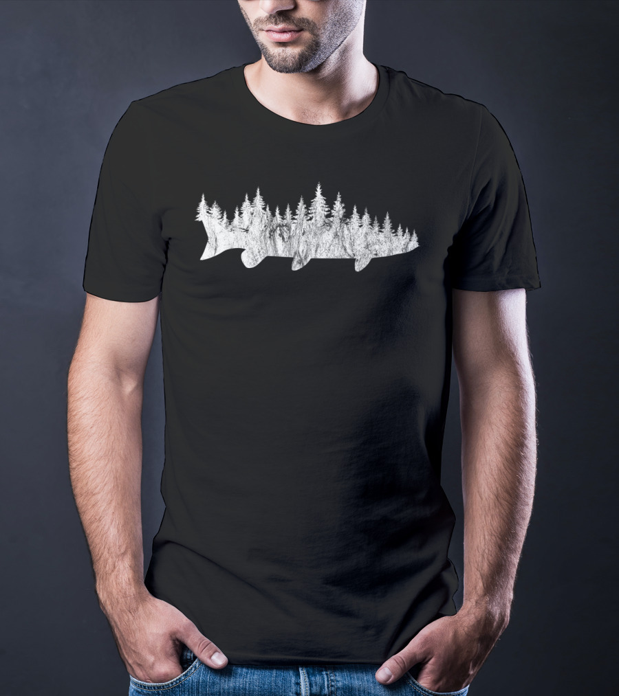 Musky Fishing Forest Outdoor Fishing Angle Wilderness Fish T-Shirt