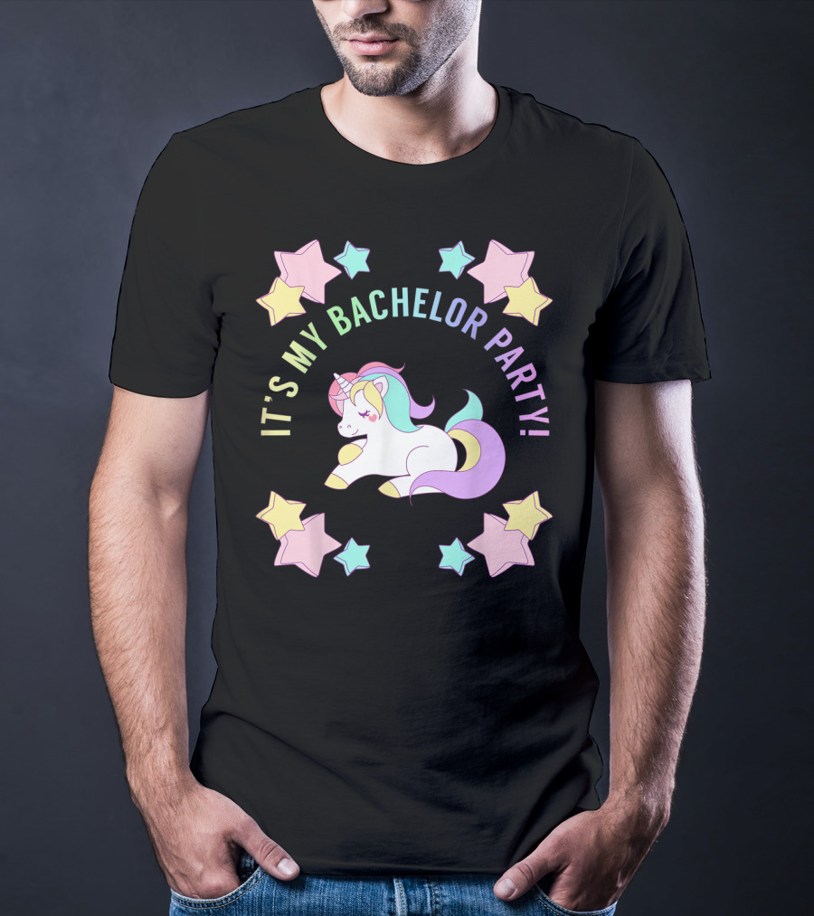 IT'S MY BACHELOR PARTY Unicorn And Stars T-Shirt