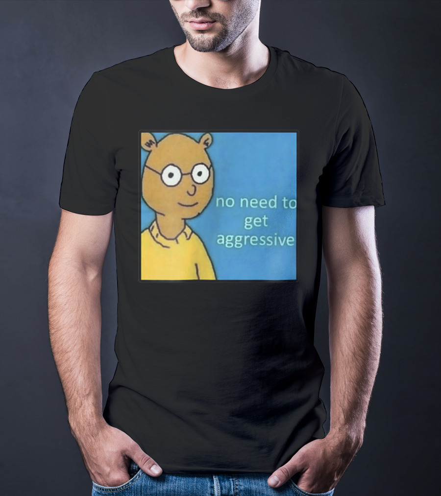 No Need To Get Aggressive Meme Bear Funny Aesthetic T-Shirt