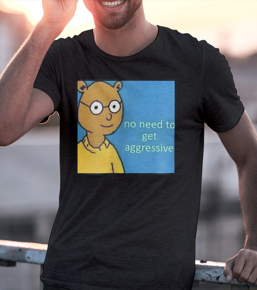 No Need To Get Aggressive Meme Bear Funny Aesthetic T-Shirt