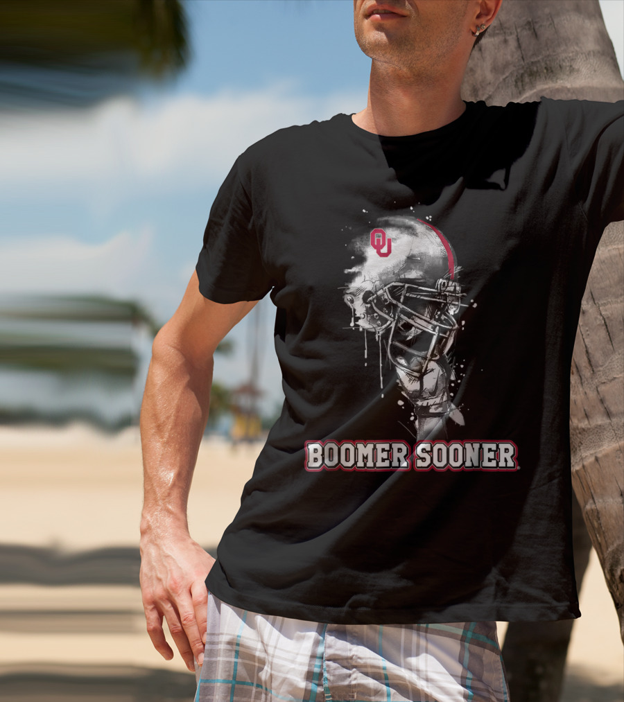 Boomer Sooner Oklahoma Sooners Helmet OU T-Shirt