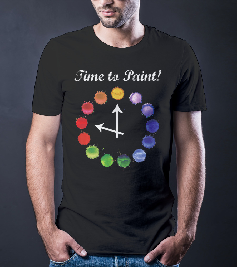 Time To Paint Colorful Clock Palette T-Shirt