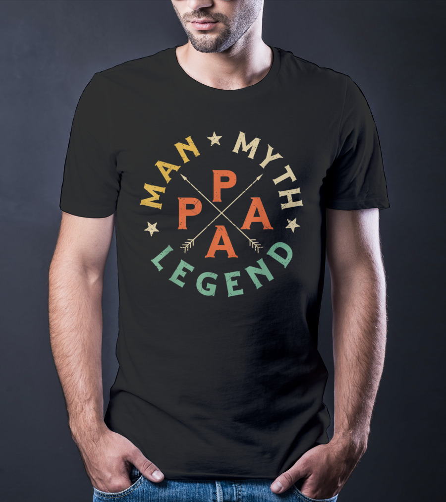 Papa Man Myth Legend Retro Father's Iconic T-Shirt