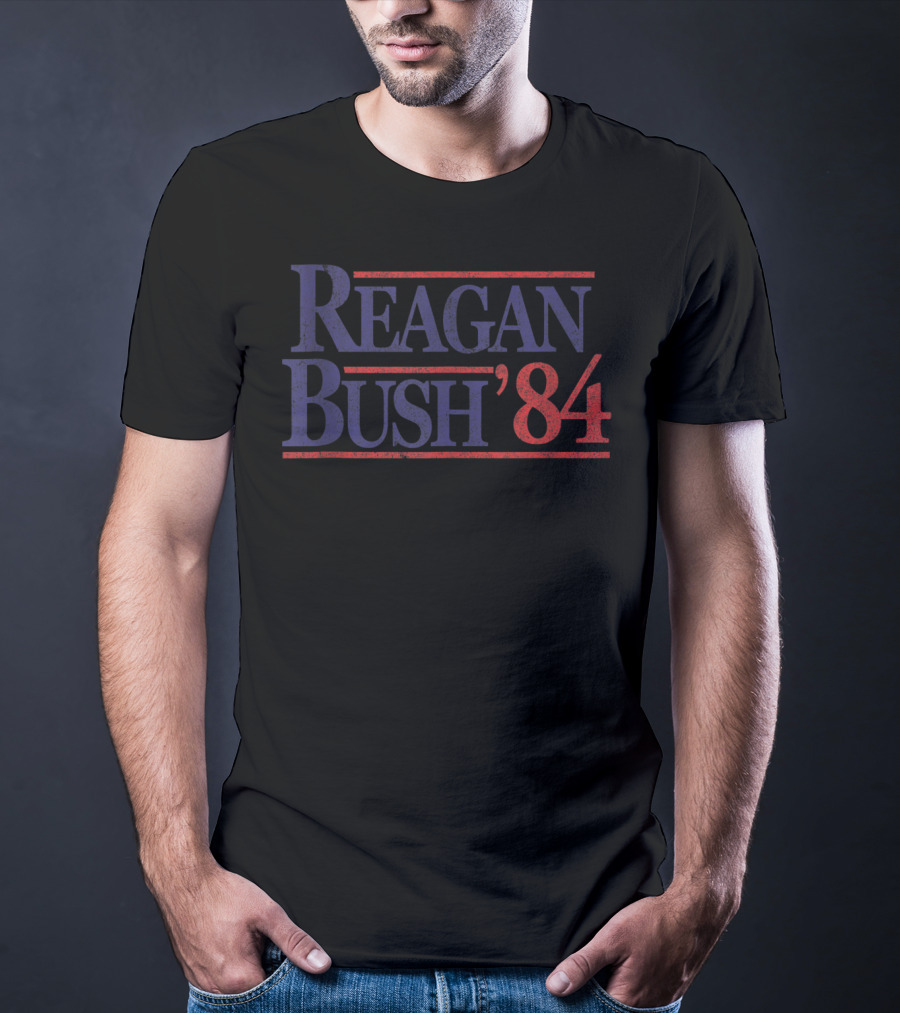 Reagan Bush '84 Retro Republican Campaign T-Shirt