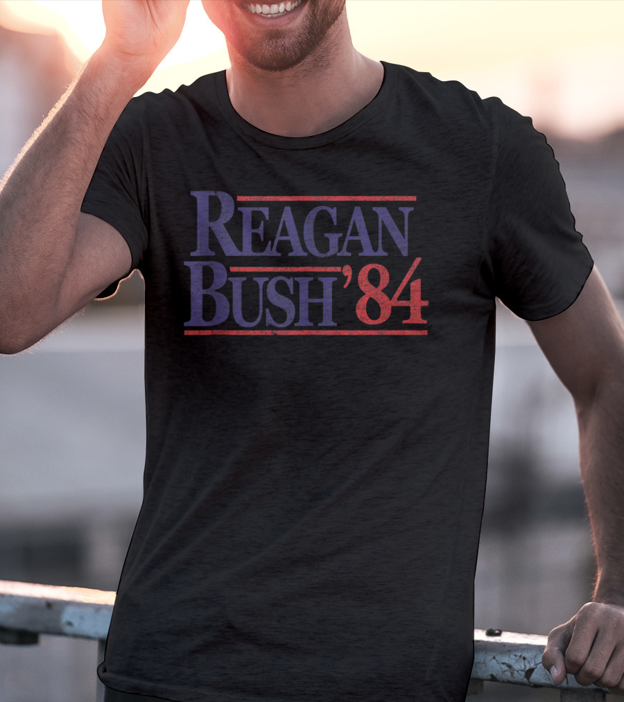 Reagan Bush '84 Retro Republican Campaign T-Shirt