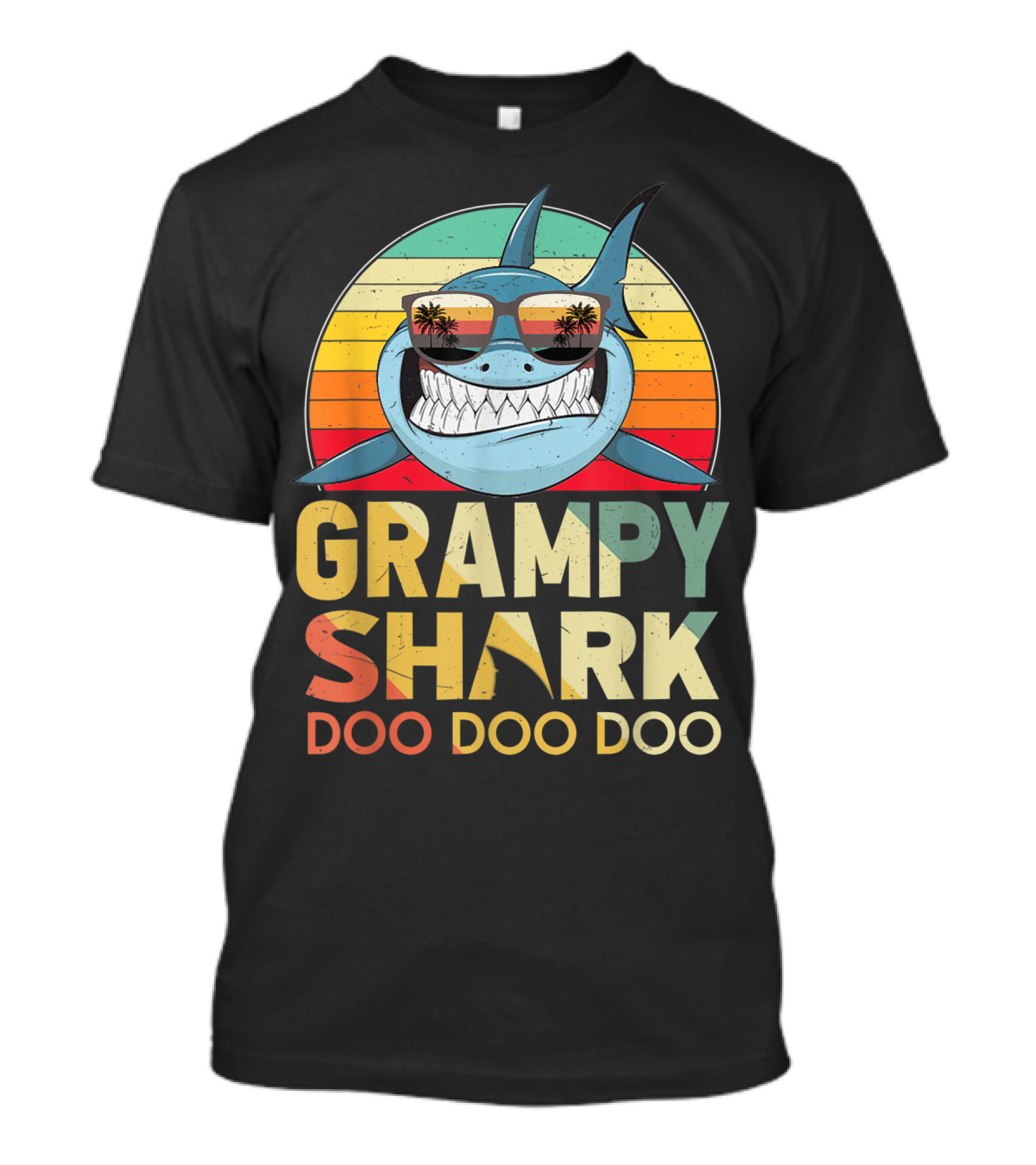 Grampy Shark Doo Doo Doo Retro Vintage T-Shirt