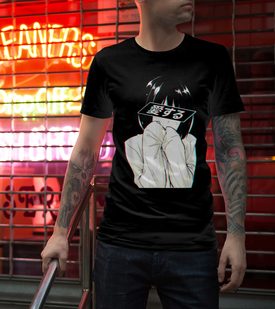 Sad Anime Girl Ai Suru Trashy Waifu Clothing Anime T-Shirt