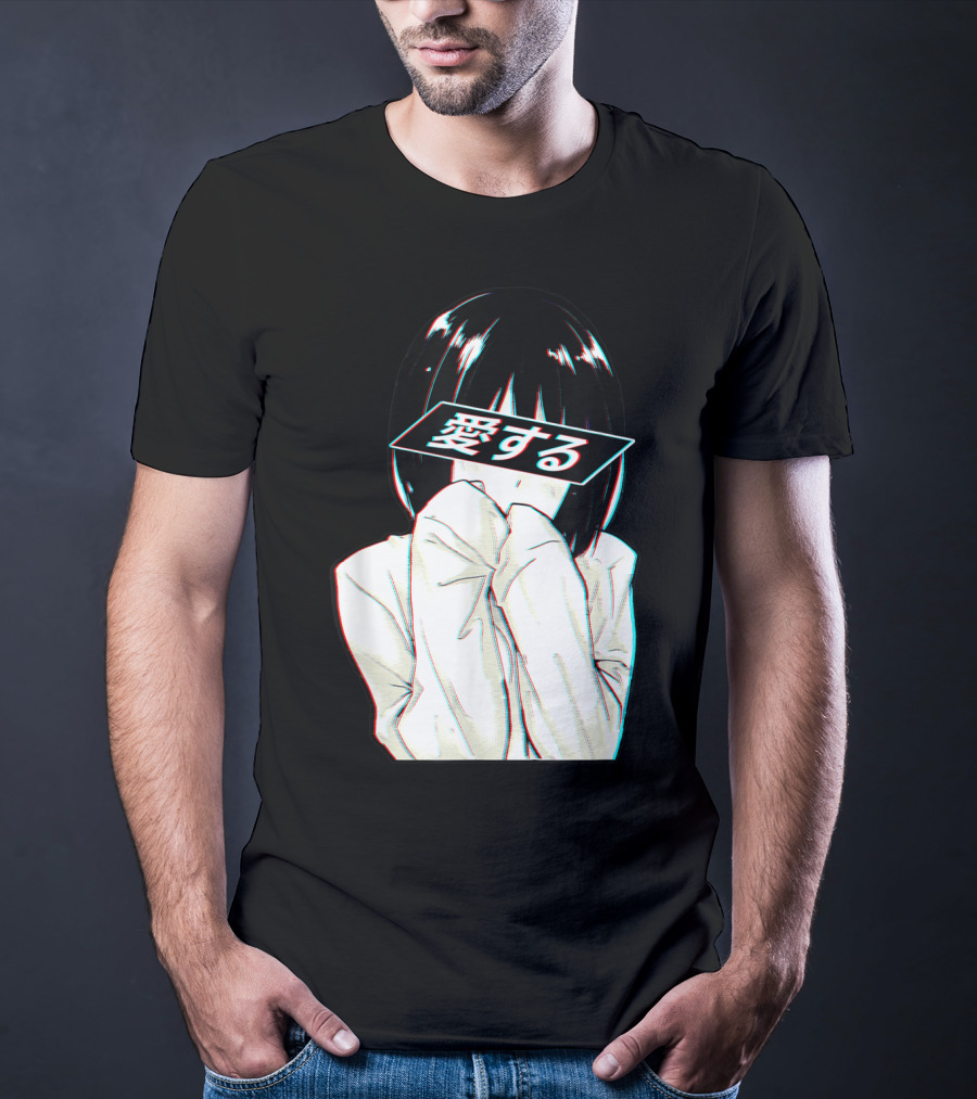 Sad Anime Girl Ai Suru Trashy Waifu Clothing Anime T-Shirt