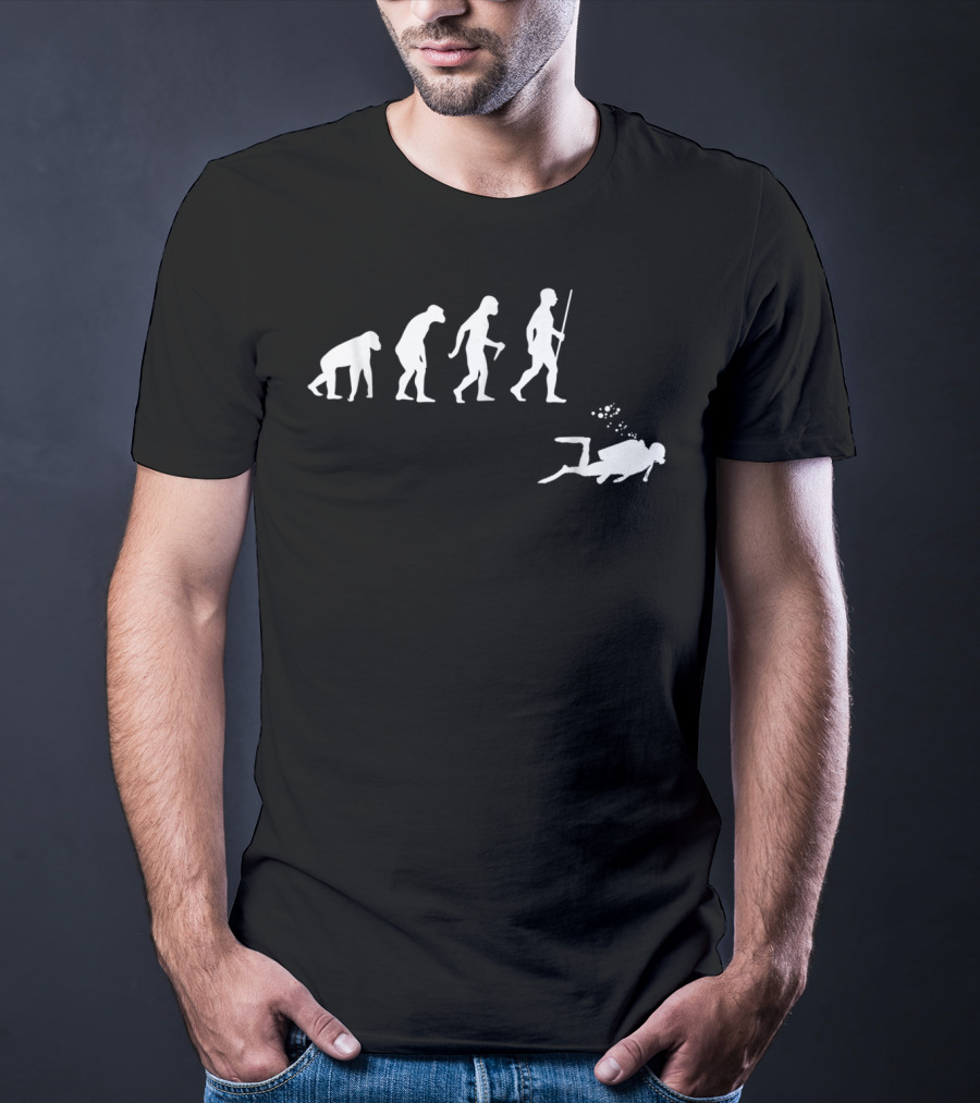 Scuba Diving Evolution Journey Through Time T-Shirt