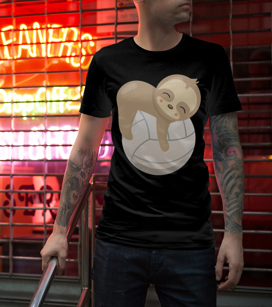 Sloth Volleyball Animal Love Cute Sleeping Baby T-Shirt