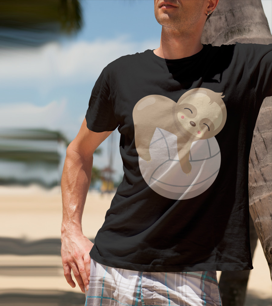 Sloth Volleyball Animal Love Cute Sleeping Baby T-Shirt