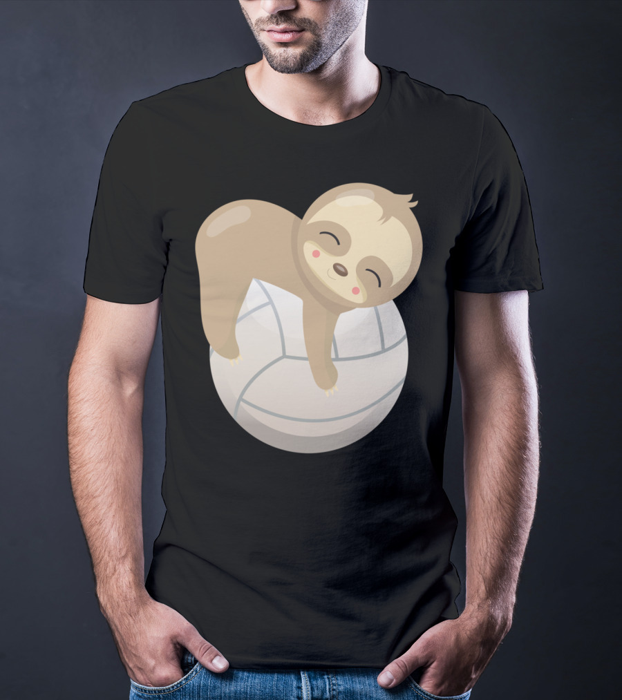 Sloth Volleyball Animal Love Cute Sleeping Baby T-Shirt