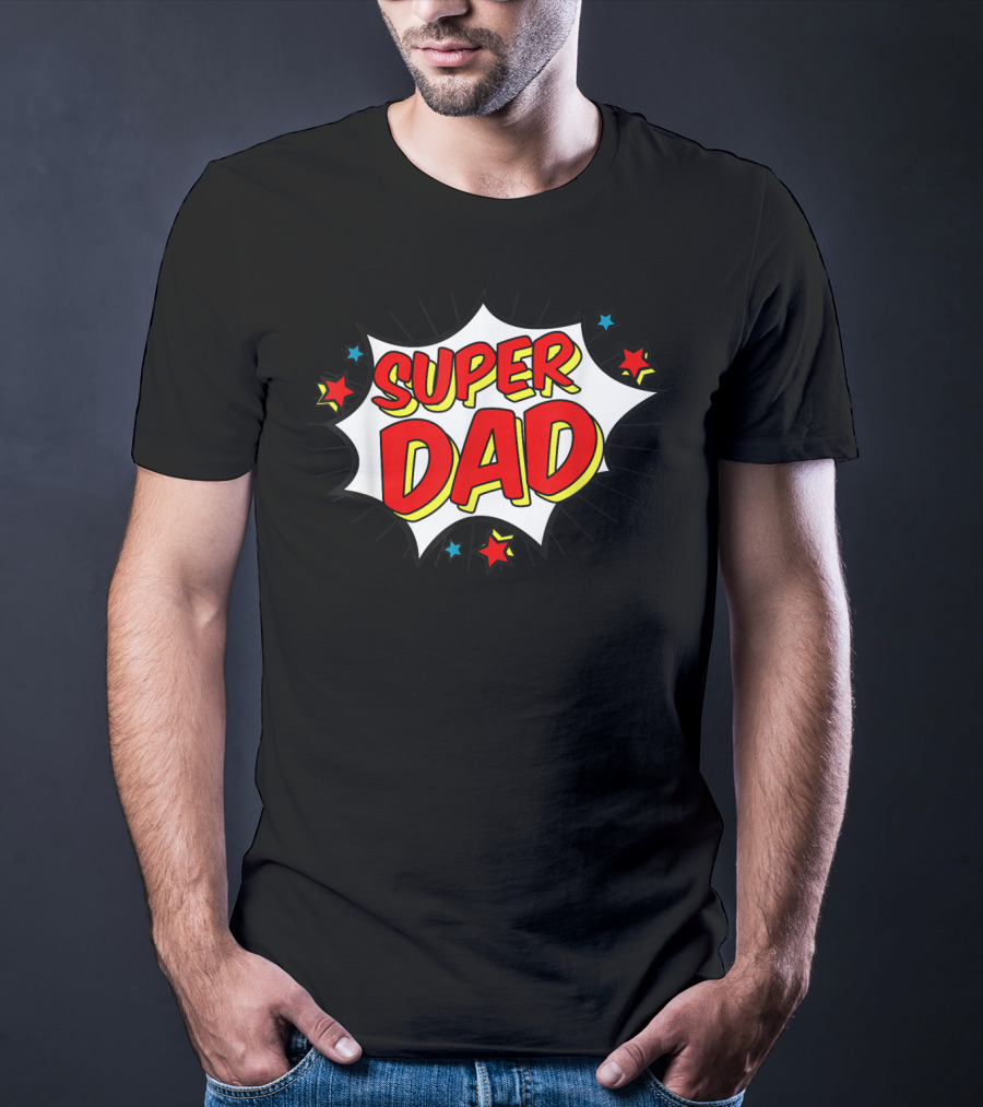 Superhero Super Dad Comic Book Style Matching Family Hero T-Shirt