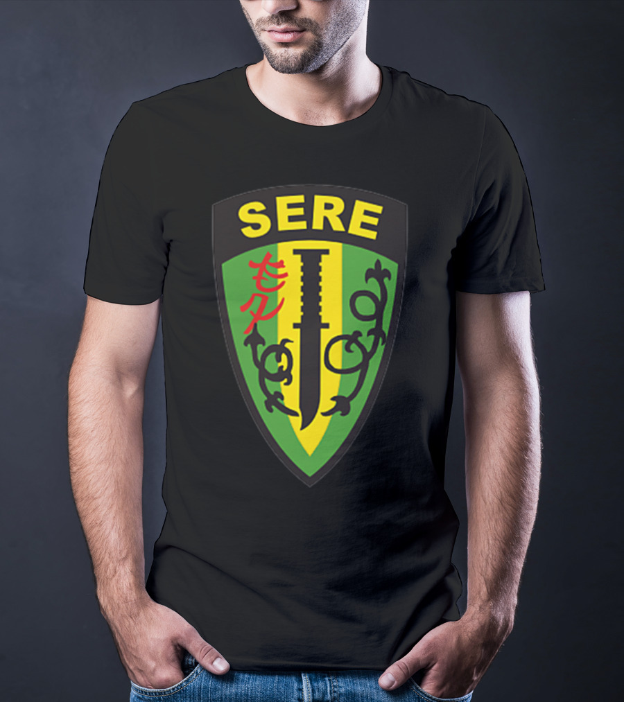 SERE Survival Evasion Resistance And Escape Military Patch With Dagger Emblem T-Shirt