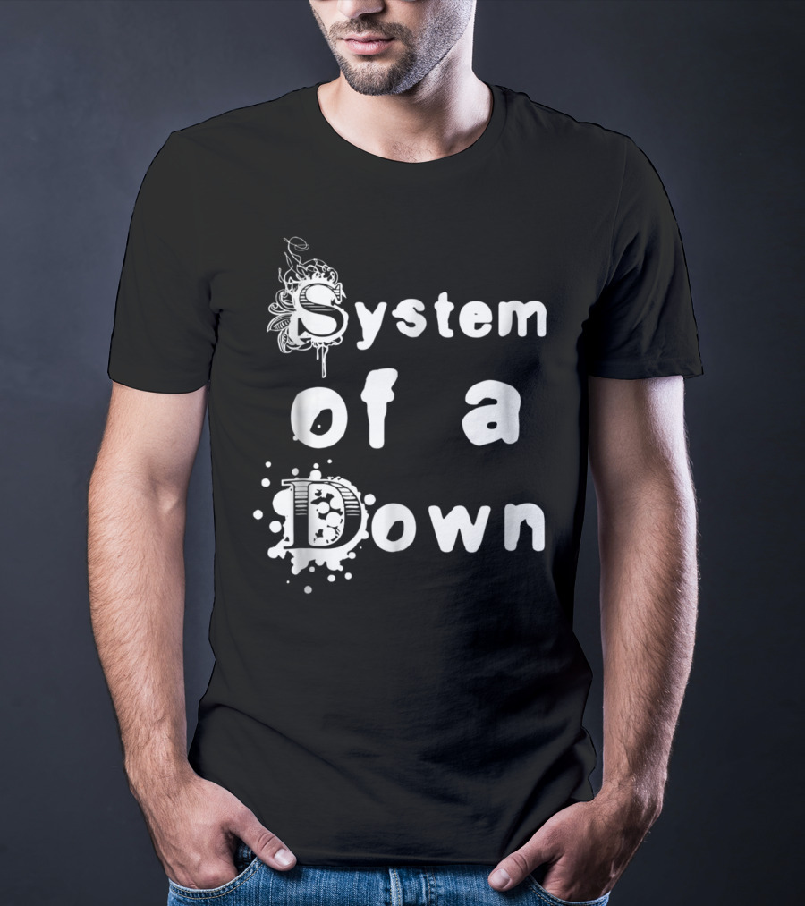 System Of A Down Ornate Lettering With Artistic Design Elements T-Shirt