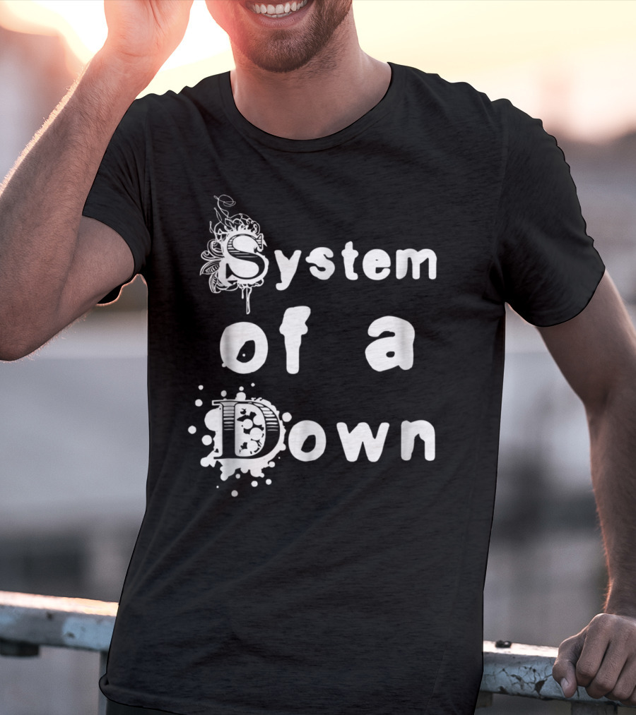 System Of A Down Ornate Lettering With Artistic Design Elements T-Shirt