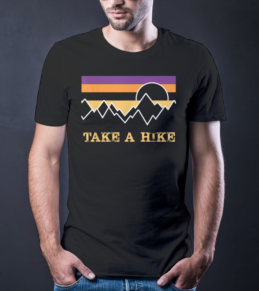 Take A Hike Sunset Sky Mountain Silhouette Nature Outdoor T-Shirt