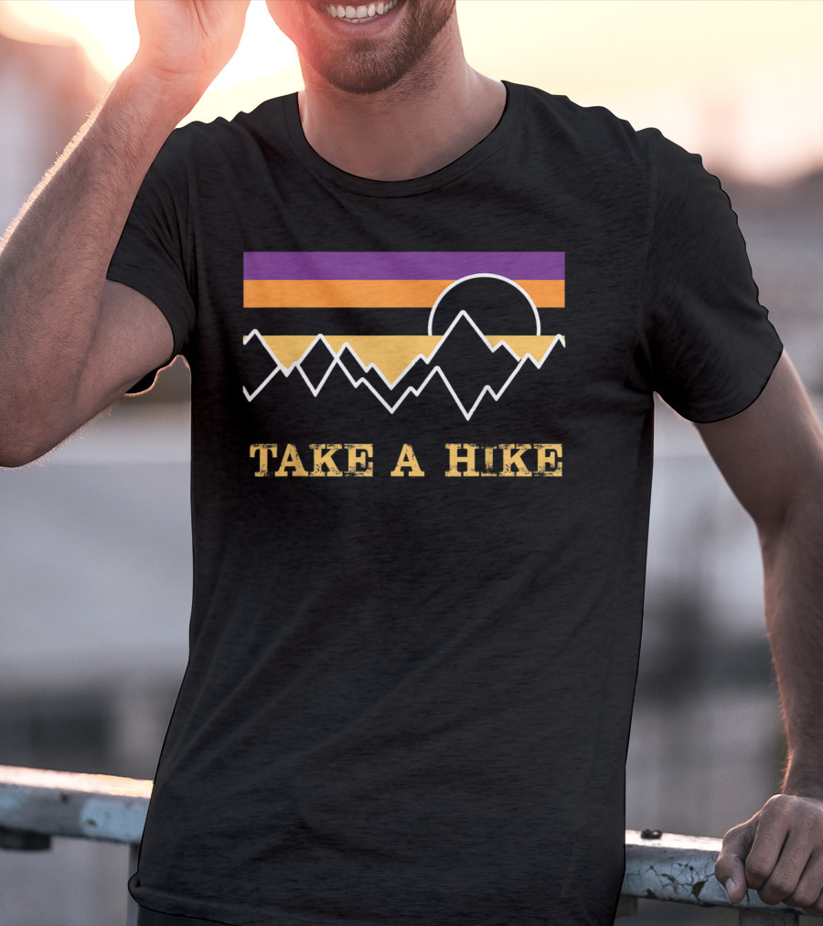Take A Hike Sunset Sky Mountain Silhouette Nature Outdoor T-Shirt