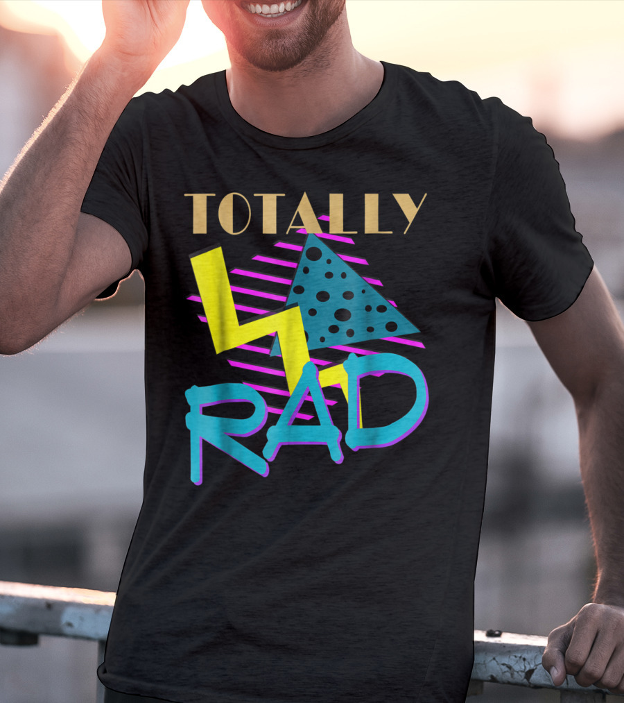 Totally Rad 1980s Vintage Eighties Style With Geometric T-Shirt