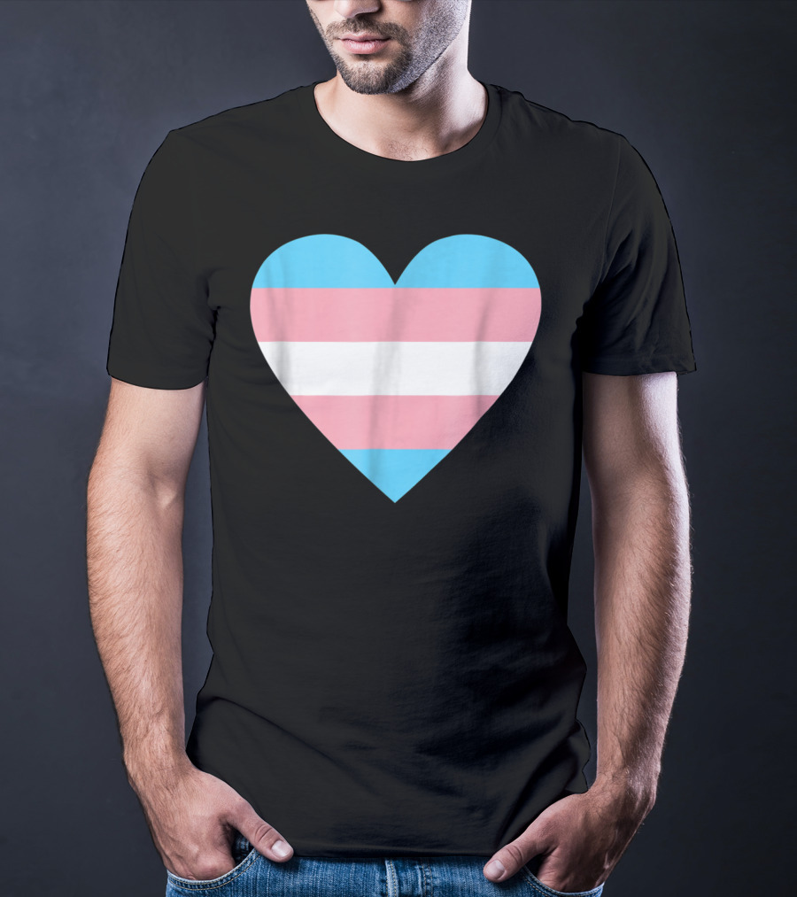 Transgender Flag Heart For Pride T-Shirt